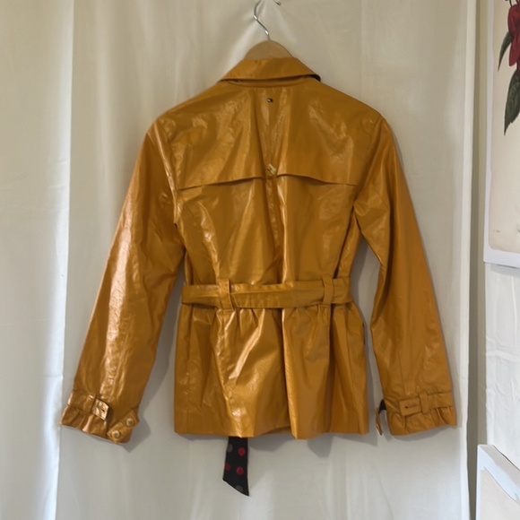 Tommy Hilfiger Gold Color Faux Leather Trench Coat - Picture 4 of 4